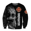 Crazy Skull Firefighter Hoodie For Men And Women