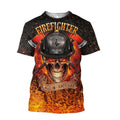 Crazy Skull Firefighter Hoodie For Men And Women