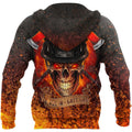 Crazy Skull Firefighter Hoodie For Men And Women