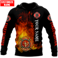 Customize Name Firefighter 3D All Over Printed Unisex Shirts