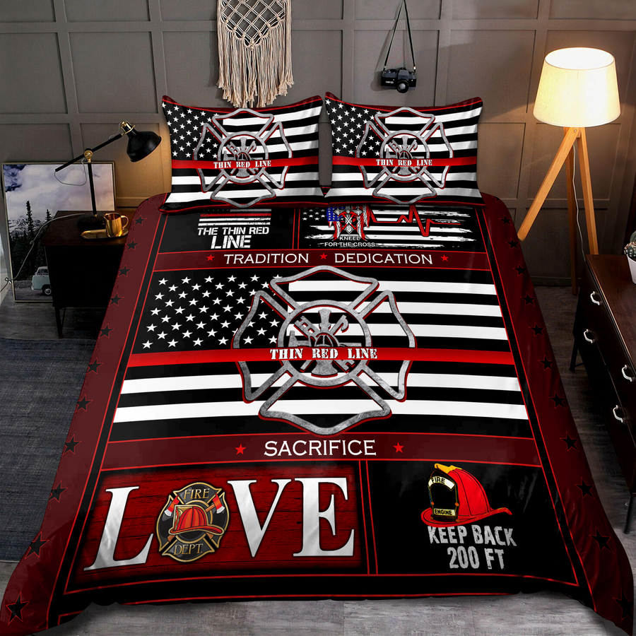 Love Firefighter Bedding Set