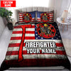 Customize Name Firefighter Bedding Set