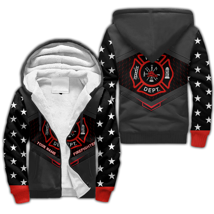 Customize Name Firefighter 3D All Over Printed For Men And Women Fleece Zip-up Hoodie