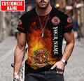 Customize Name Firefighter 3D All Over Printed Unisex Shirts