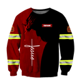 Customize Name Firefighter 3D All Printed Hoodie For Men And Women