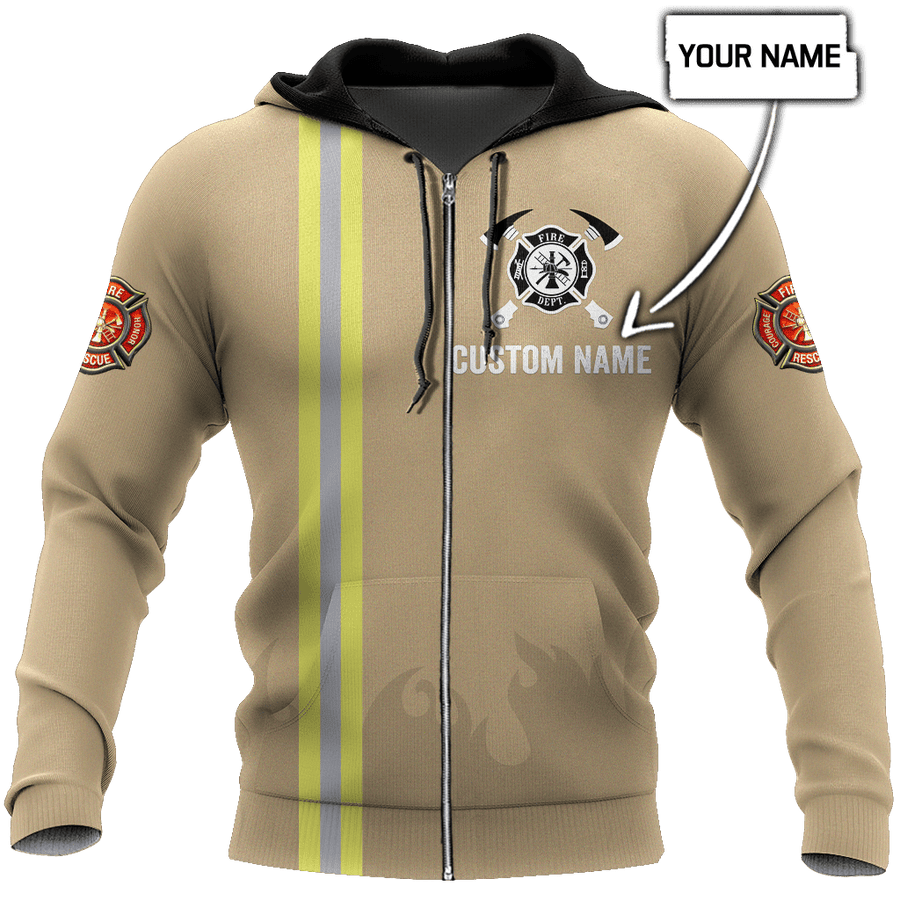 Customize Name Firefighter 3D All Over Printed Unisex Shirts