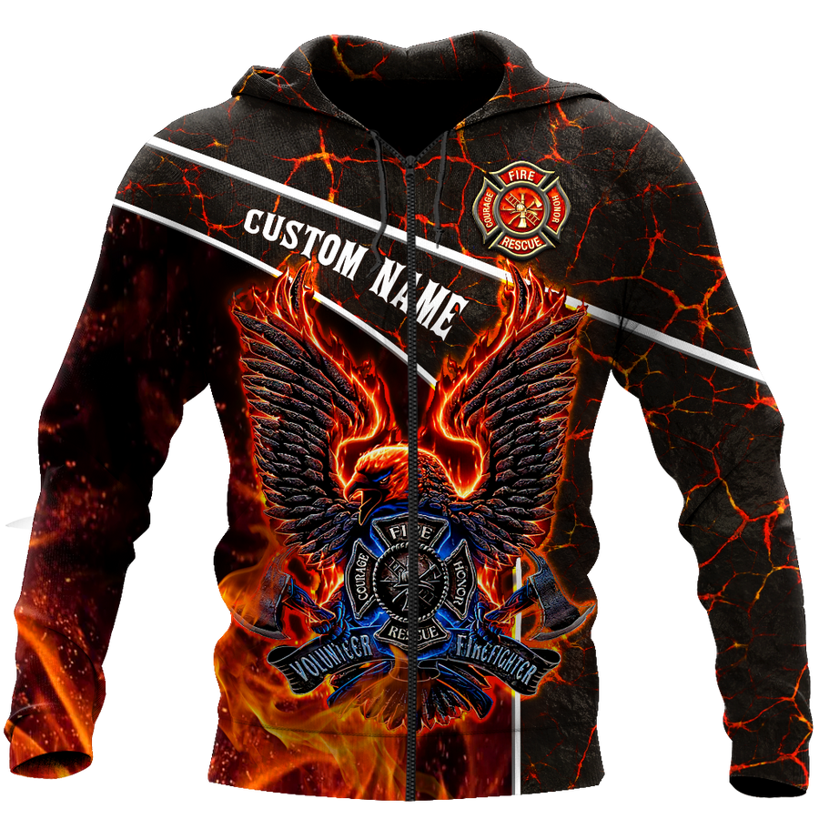 Customize Name Firefighter 3D All Over Printed Unisex Shirts