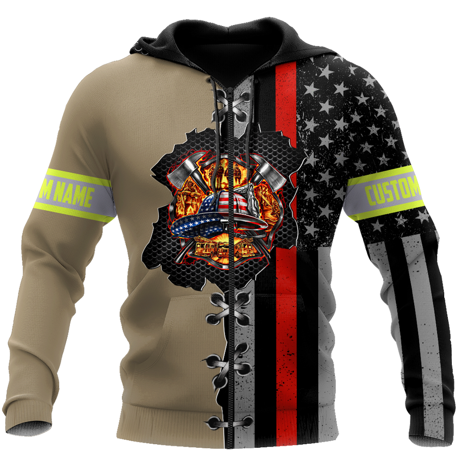 Customize Name Firefighter 3D All Over Printed Unisex Shirts