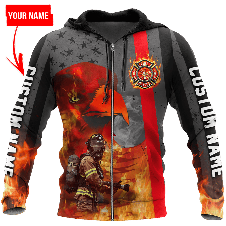 Customize Name Firefighter 3D All Over Printed Unisex Shirts