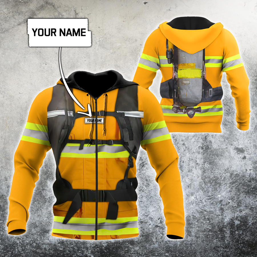 Customize Name Firefighter 3D All Printed Hoodie For Men And Women