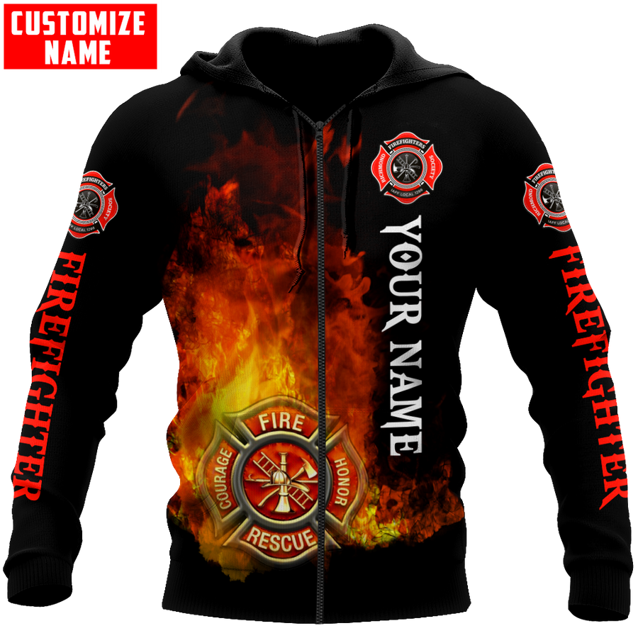 Customize Name Firefighter 3D All Over Printed Unisex Shirts