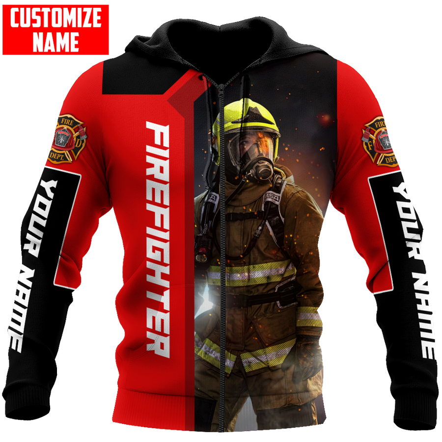 Customize Name Firefighter 3D All Over Printed Unisex Shirts