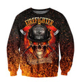 Crazy Skull Firefighter Hoodie For Men And Women