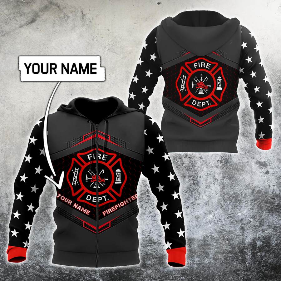 Customize Name Firefighter Hoodie For Men And Women