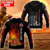 Customize Name Firefighter 3D All Over Printed Unisex Shirts