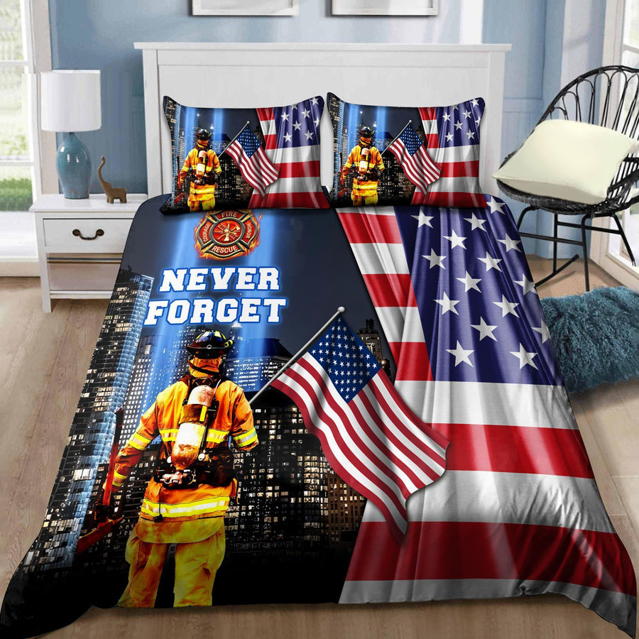Firefighter Never Forget Bedding Set